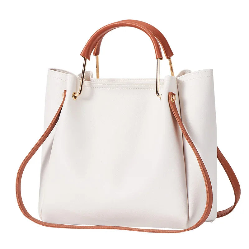 Women's Bucket Bag PU Leather Handbag Large Capacity Shoulder Bag