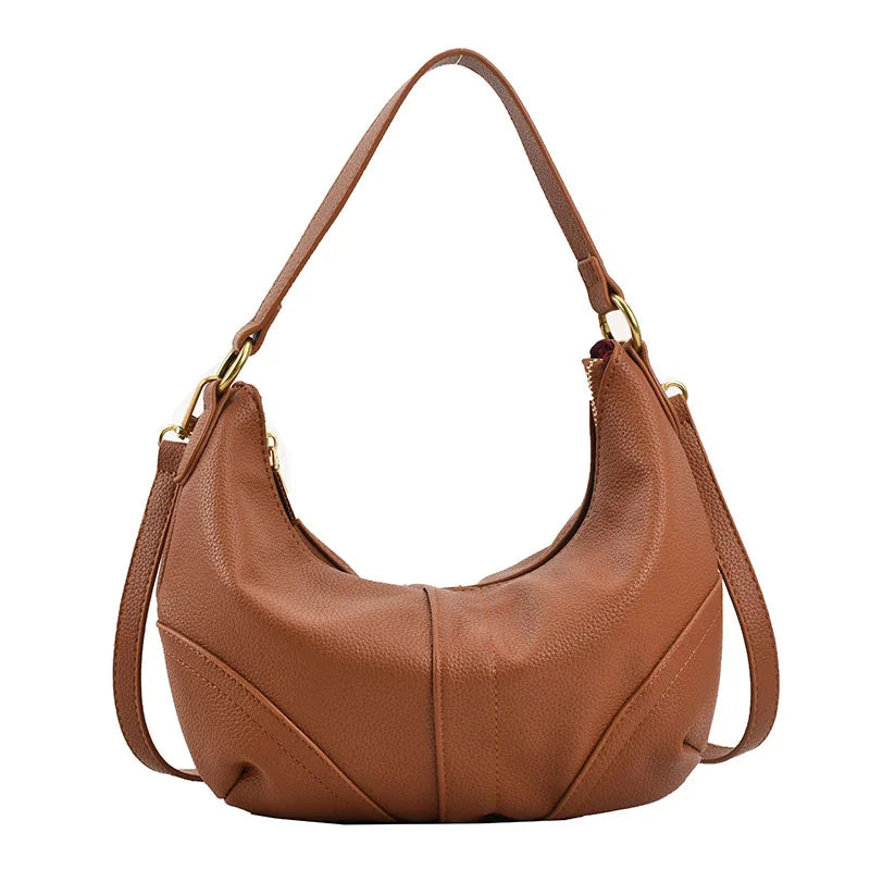 Women's PU Leather Shoulder Bag Half Moon Shape