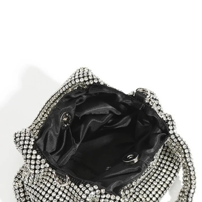 Diamonds Basket Bag Women Handbag Shinny Rhinestone Shoulder Crossbody Bag
