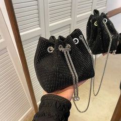 Diamonds Evening Bucket Women Handbag Rhinestones Shoulder Bags