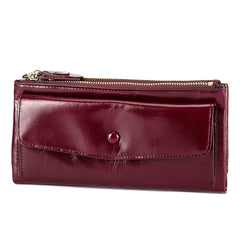 Women's Leather Long Checkbook Organizer Wallet Purse Clutch 6032