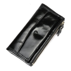 Women's Leather Long Checkbook Organizer Wallet Clutch 6032