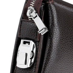 Men Leather Clutch Long Wallet Password Money Bag