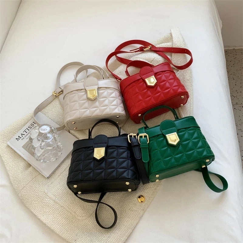 Mini PU Leather Box Shoulder Crossbody Bag Women Handbag Purses Clutch Tote