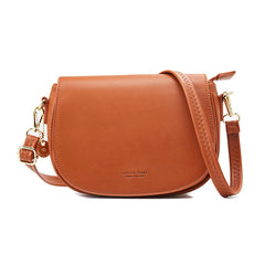 Women Crossbody Bag Semicircle Saddle Bags Soft PU Leather Shoulder Bags