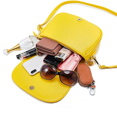 Women Crossbody Bag Semicircle Saddle Bags Soft PU Leather Shoulder Bags