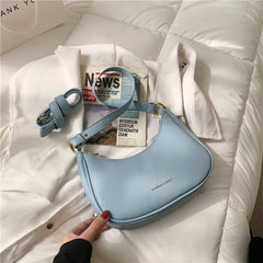 PU Leather Half-moon Underarm Bag for Women