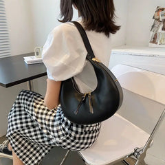 Half-moon Underarm Bag Women PU Leather Shoulder Autumn Winter Crossbody
