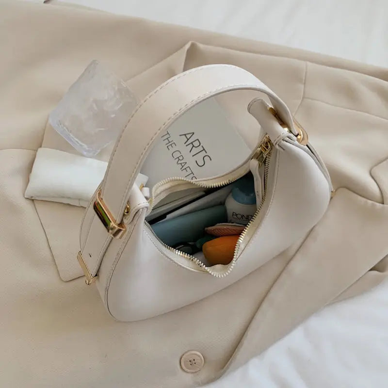 Half-moon Underarm Bag Women PU Leather Shoulder Autumn Winter Crossbody