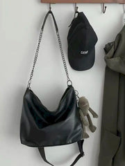 Vintage Shoulder Bag Thick Chain Messenger Bags Soft Flap