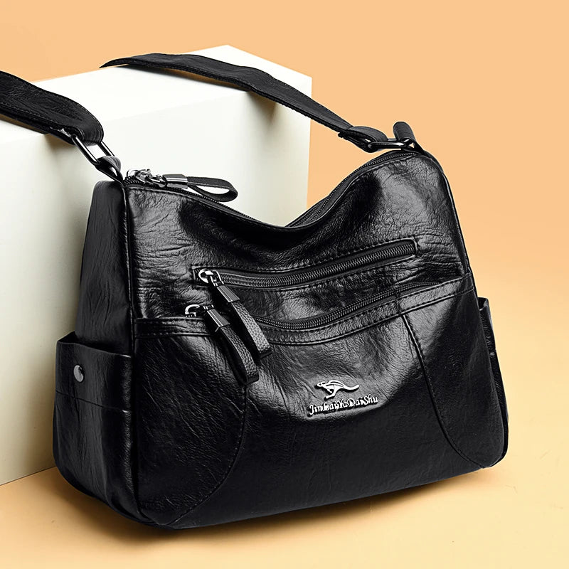 Classic Leather Crossbody Bag Female Messenger Bags Small Size Purse