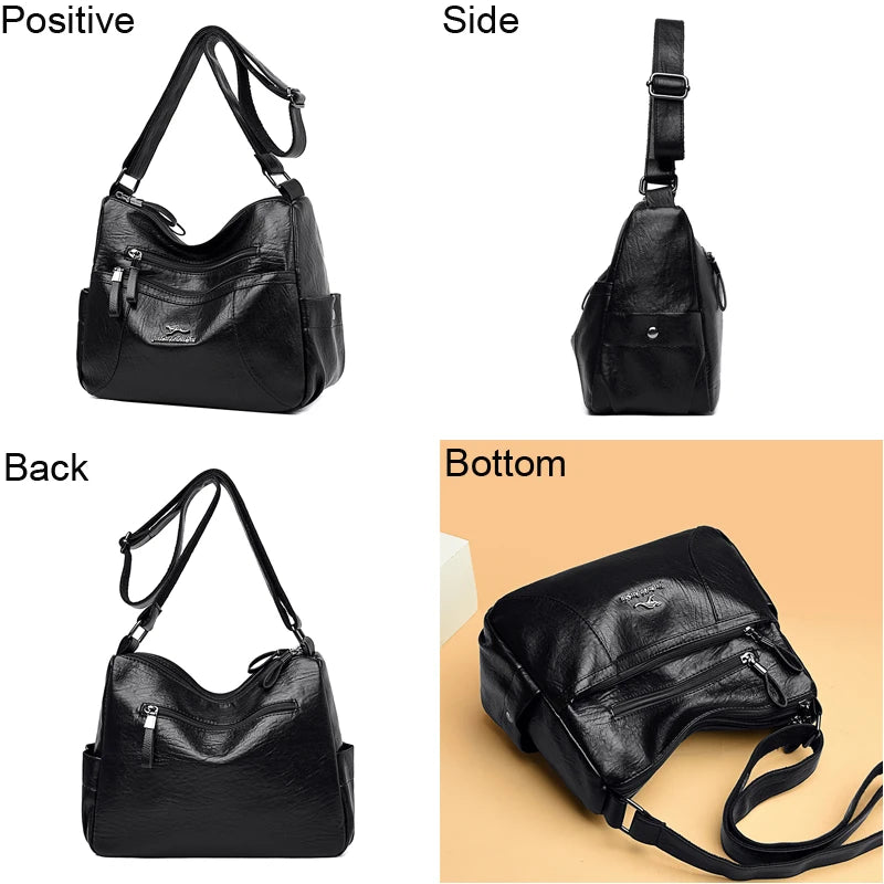 Classic Leather Crossbody Bag Female Messenger Bags Small Size Purse