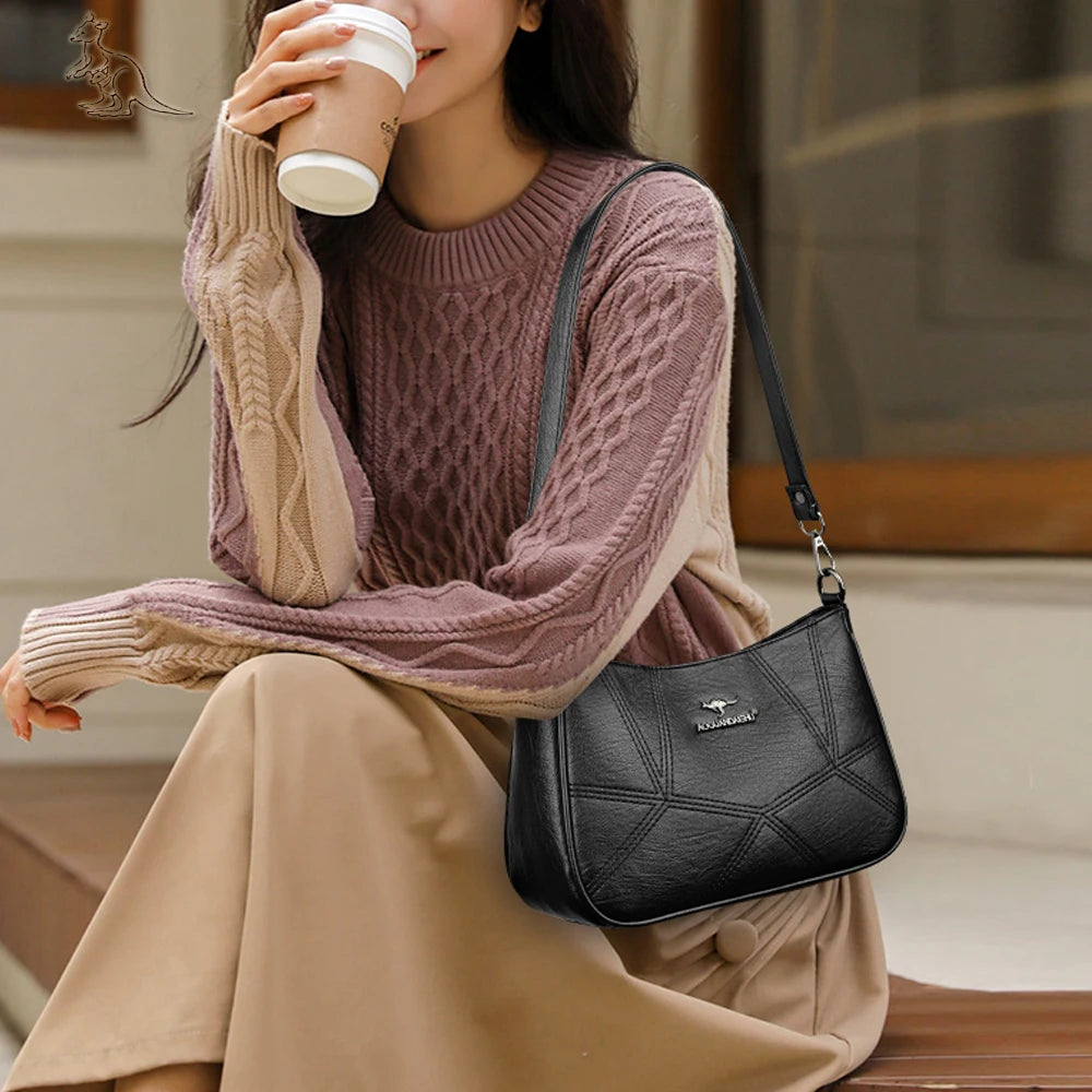 Leather Shoulder Bag Casual Crossbody Bags for Women Handbag
