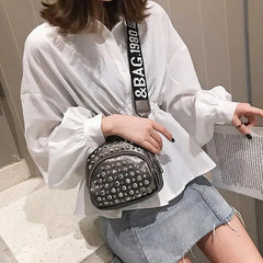 Rivet Cloud Peas Shoulder Crossbody Bag Ladies Small Mobile Phone Bag