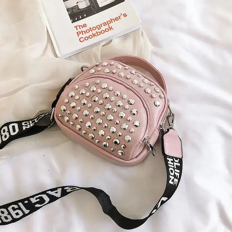 Rivet Cloud Peas Shoulder Crossbody Bag Ladies Small Mobile Phone Bag