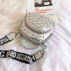 Rivet Cloud Peas Shoulder Crossbody Bag Ladies Small Mobile Phone Bag