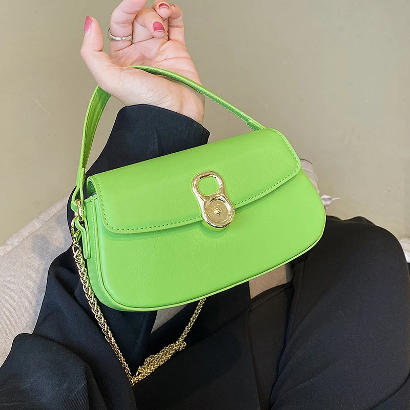 High Leather Shoulder Bag Crossbody Flap Messenger Sac