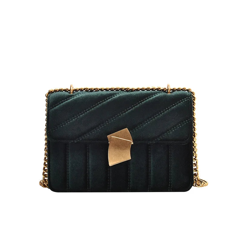 Vintage Velvet Chain Evening Clutch Bag Crossbody Bags for Women