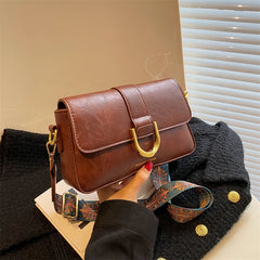 Vintage PU Leather Crossbody Bags for Women - Retro Shoulder Messenger Bag