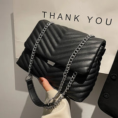 Retro Chain Crossbody Bag Women's Leather Tote