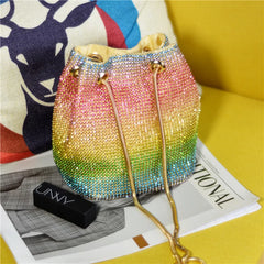 Women's Diamond Shoulder Bag Colored Chain Evening Handbag