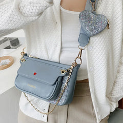 Women's 2 Pcs Shoulder Bag Set Casual Chain Crossbody Messenger Bags