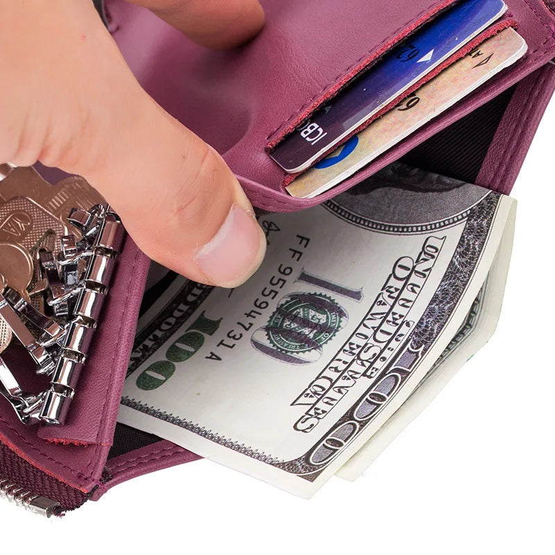 Leather Key Case Holder Key Wallet Men Women Key Pouch Organizer
