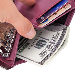 Leather Key Case Holder Key Wallet Men Women Key Pouch Organizer