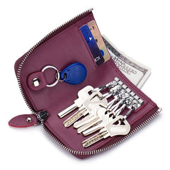 Leather Key Case Holder Key Wallet Men Women Key Pouch Organizer