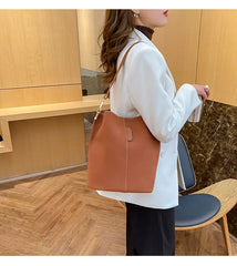 Suede Leather Bucket Bag Women's Shoulder Bag