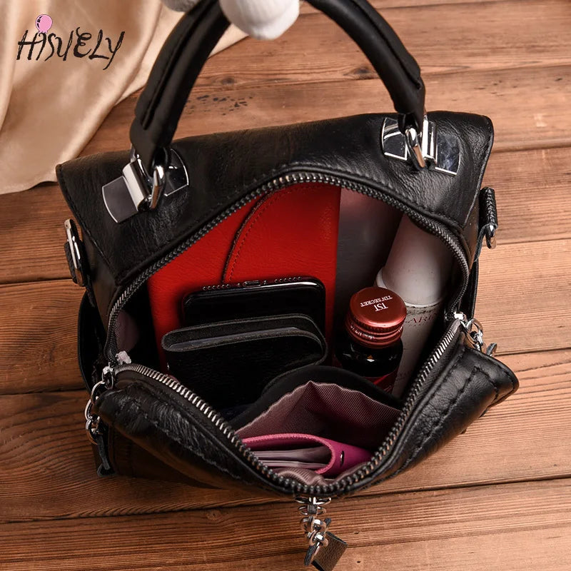 Lady Leather Handbags Women Bags Shoulder Crossbody Bag Multifunction Tote Purse