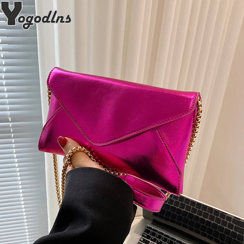 Women's Laser Chain Crossbody Bag Small Handbag Shoulder Purse