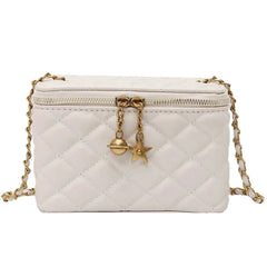 Lattice Box Crossbody Bag Leather Women Handbag Shoulder Bag