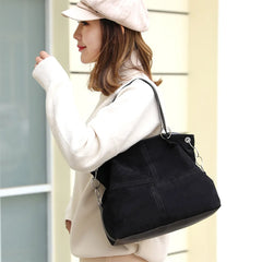 Soft Corduroy Leather Zipper Shoulder Handbag Large Capacity Casual Lady Tote