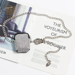 Metal Suede Waist Pack Bling Diamonds Rhinestone Women Y2k Style