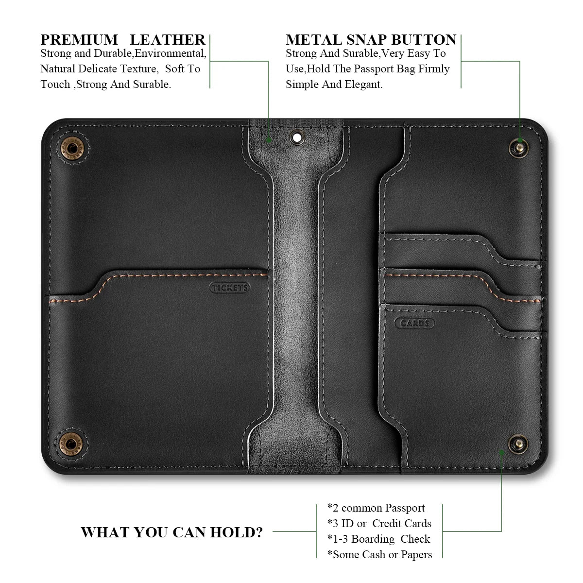 Leather Family Passport Holder Travel Wallet