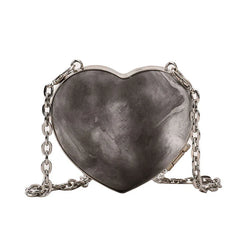 Peach Heart Clutch Evening Bag Wallet Mini Love Hearted Handbag