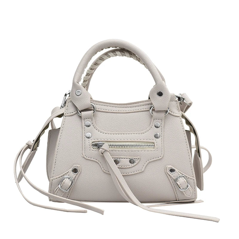 Soft Tassel Motorcycle Bag PU Leather Crossbody Shoulder Bag
