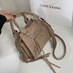 Soft Tassel Motorcycle Bag PU Leather Crossbody Shoulder Bag