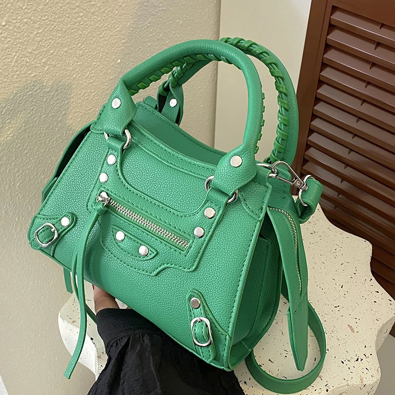 Soft Tassel Motorcycle Bag PU Leather Crossbody Shoulder Bag