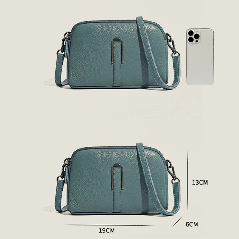 Cowhide Handbag Women's Bag Classic Mobile Bag Leather Wallet