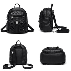 Soft Leather Women's Backpack High PU Leather School Bags For Girl