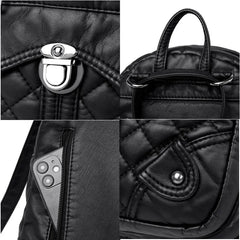 Soft Leather Women's Backpack High PU Leather School Bags For Girl