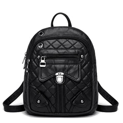 Soft Leather Women's Backpack High PU Leather School Bags For Girl