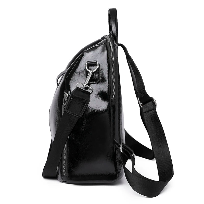 Soft PU Leather Women Backpack Casual Women Travel Backpack