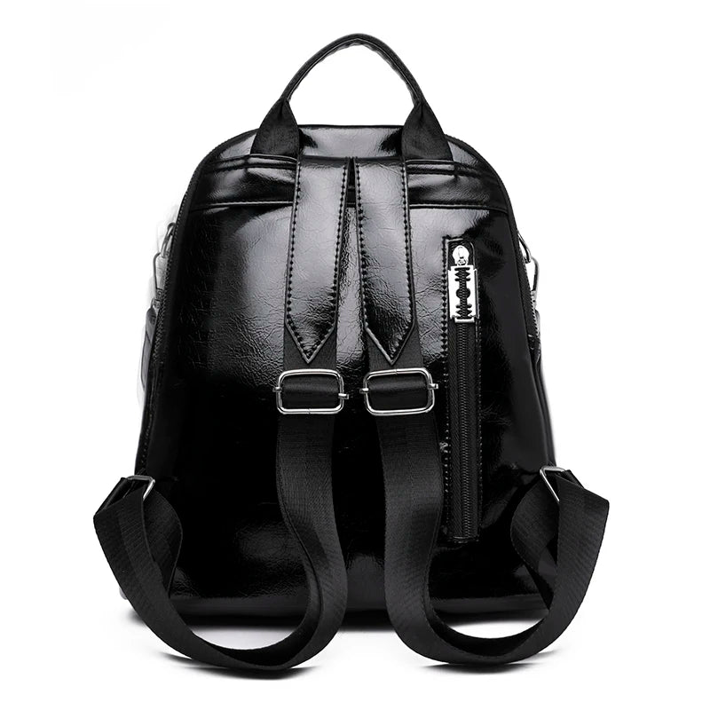 Soft PU Leather Women Backpack Casual Women Travel Backpack