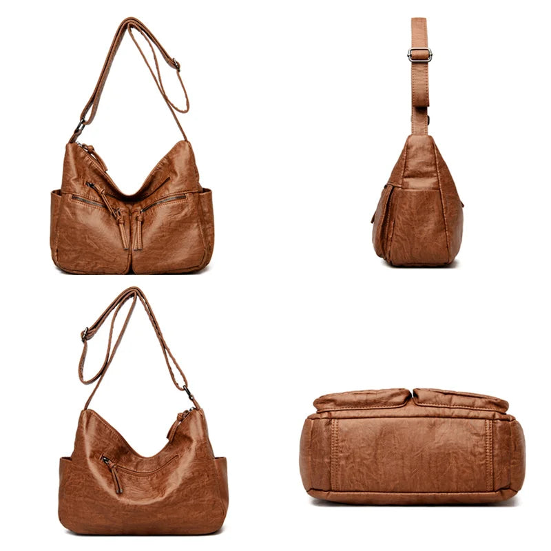 Soft Leather Shoulder Bags for Women Large Capacity Handbags Crossbody