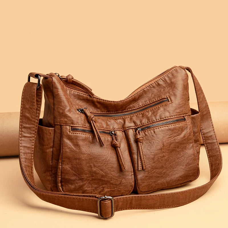 Soft Leather Shoulder Bags for Women Large Capacity Handbags Crossbody