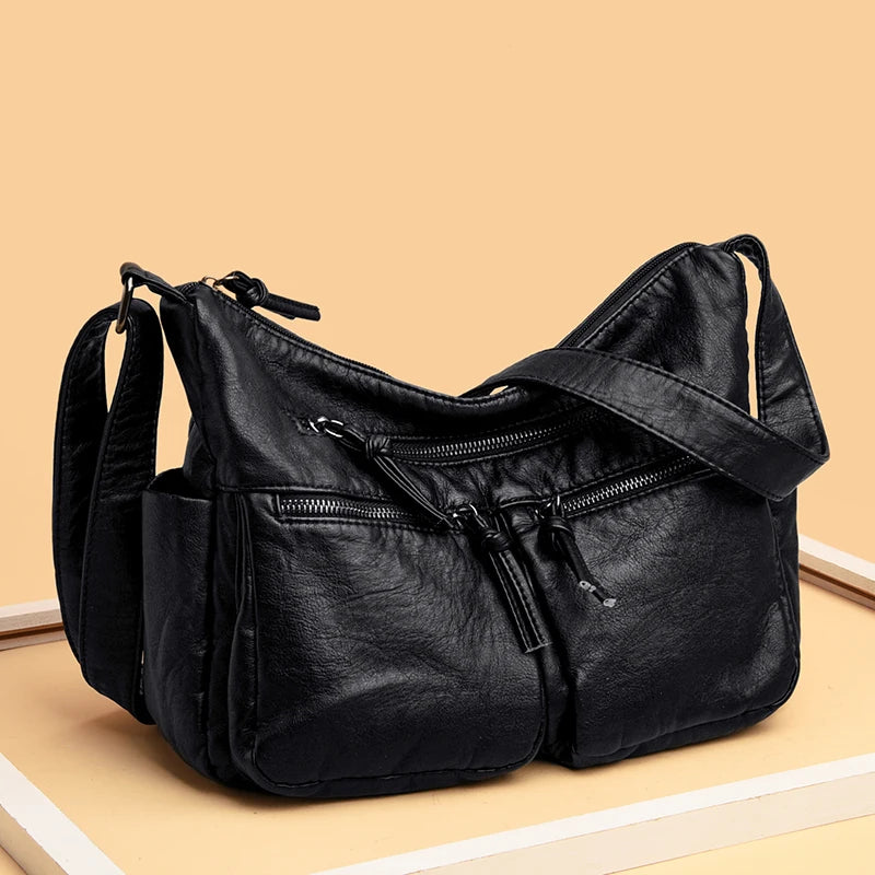Soft Leather Shoulder Bags for Women Large Capacity Handbags Crossbody
