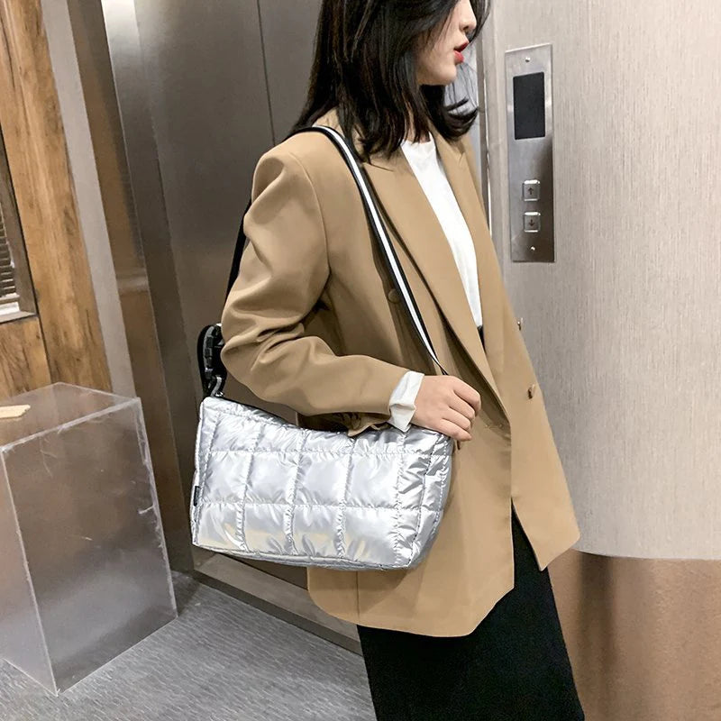 Winter Crossbody Shoulder Bag with Wide Strap for Women